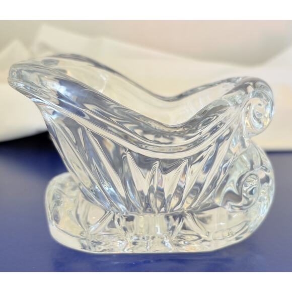 Cristal Christmas Sleigh 24%Lead Crystal Glass Beautiful Cut Details - Picture 3 of 15